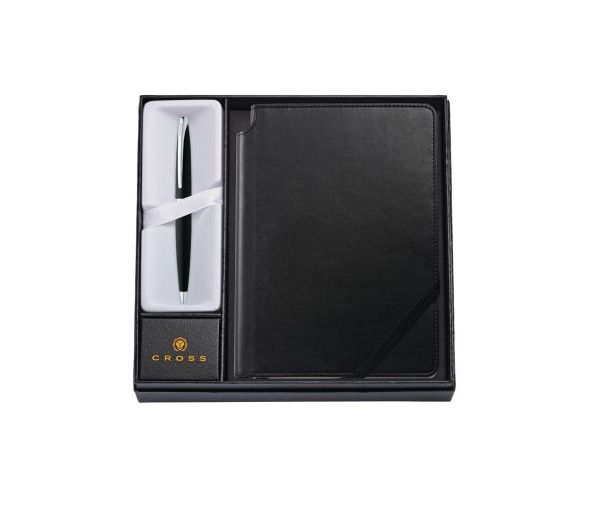 STYLO BILLE CROSS NOIR BASALTE+CARNET